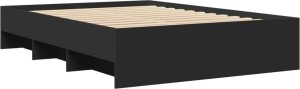 vidaXL vidaXL Rama łóżka, czarna, 135x190 cm, materiał drewnopochodny 7