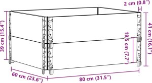 vidaXL vidaXL Donica ogrodowa, 80x60 cm, lite drewno sosnowe 8