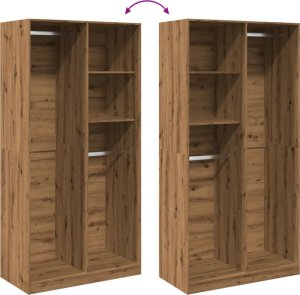 vidaXL vidaXL Szafa, dąb artisan, 100x50x200 cm, materiał drewnopochodny 7