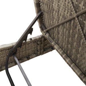 vidaXL vidaXL Podwójna leżanka z poduszkami, szara, polirattan 8