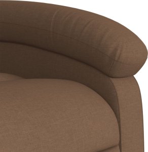 vidaXL vidaXL Rozkładany fotel masujący, brązowy, obity tkaniną 9