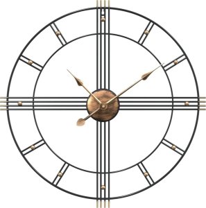 vidaXL vidaXL Zegar ścienny, czarny, 60 cm, żelazo 2