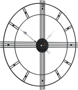 vidaXL vidaXL Zegar ścienny, czarny, 60 cm, żelazo 5