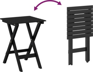 vidaXL vidaXL Stolik boczny, składany, czarny, lite drewno topolowe 8