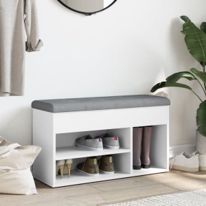 vidaXL vidaXL Ławka na buty, biała, 82x32x45,5 cm, materiał drewnopochodny 3