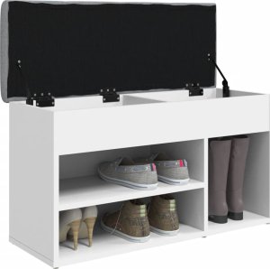 vidaXL vidaXL Ławka na buty, biała, 82x32x45,5 cm, materiał drewnopochodny 4