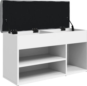 vidaXL vidaXL Ławka na buty, biała, 82x32x45,5 cm, materiał drewnopochodny 5
