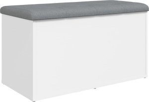 vidaXL vidaXL Ławka ze schowkiem, biała, 82x42x45 cm, materiał drewnopochodny 2