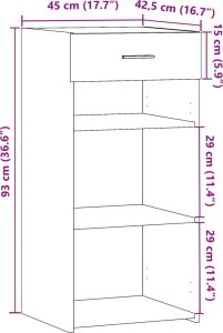 vidaXL Szafka czarna 45x42,5x93 cm 10