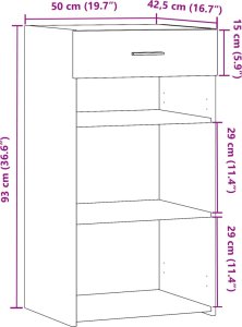 vidaXL Szafka, szarość betonu, 50x42,5x93 cm 10