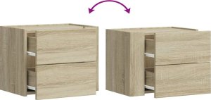 vidaXL Wisząca szafka nocna, dąb sonoma, 45x30x35 cm 8