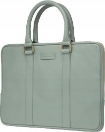 Torba D Bramante Rome - Pebbled full-grain leather slim bag for MacBook Pro/Air 13" - Greenbay 2