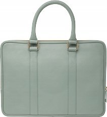 Torba D Bramante Rome - Pebbled full-grain leather slim bag for MacBook Pro/Air 13" - Greenbay 3