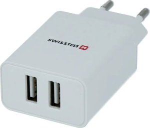 Ładowarka Swissten Travel charger smart IC 2x USB 2,1A power white 2