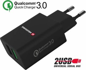 Ładowarka Swissten Travel charger 2x USB QC 3.0 + USB, 23W black 6