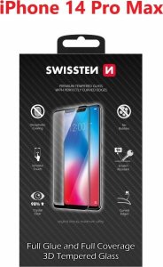 Swissten Ultra Durable 3D Full Glue Glass Apple IPhone 14 Pro Max Black 1