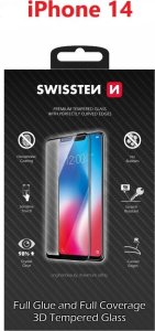 Swissten Ultra Durable 3D Full Glue Glass Apple IPhone 14 Black 1