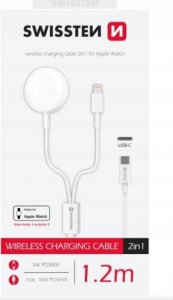 Ładowarka Swissten Wireless Charger 2in1 Apple Watch And Lightning, USB-C 1.2 M 5