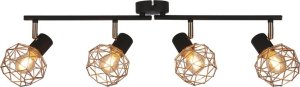 Kinkiet Candellux Lampa ścienna sufitowa listwa czarny klosz miedziany 4x40W E14 Acrobat 94-22226 1