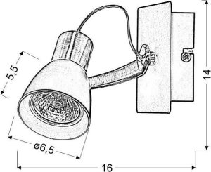 Kinkiet Candellux Lampa ścienna kinkiet 1X50W GU10 czarno-miedziana Markus 91-35554 3