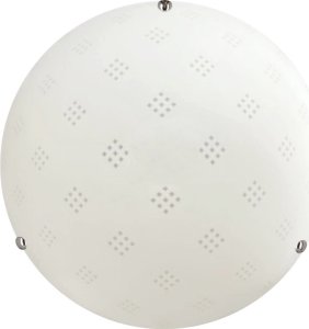 Lampa sufitowa Candellux Fanusa Lampa Sufitowa Plafon 30  Chromowy 1X60W E27 Klosz Biały Z Wzorem 1