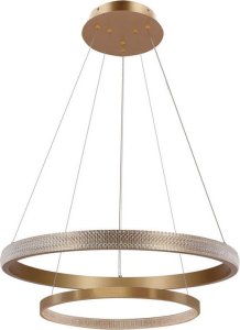 Lampa wisząca Candellux HASHIM LAMPA WISZĄCA 60+40CM MATOWE CIEMNE ZŁOTO 22W+34W LED KRYSZTAŁKI BEZBARWNE 1