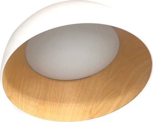 Lampa sufitowa Candellux Trento Lampa Sufitowa Plafon Biało Drewniany 18W Led 35 Cm Klosz Biały 1