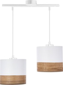 Lampa wisząca Candellux Porto Lampa Wisząca Biały 2X60W E27 Abażur Biały+Orzechowy 1