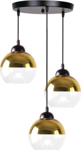 Lampa wisząca Candellux Contessa Lampa Wisząca Talerz Czarny 3X40 E27 Klosz Złoty 1