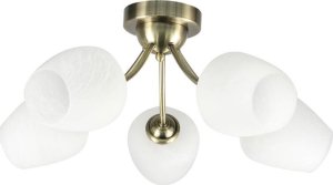 Lampa sufitowa Candellux Zina Lampa Sufitowa Patynowy 5X40 E27 Klosz Biały 1