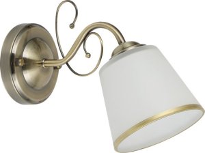 Kinkiet Candellux Losanna Lampa Kinkiet Patynowy 1X40W E14 Klosz Biały Z Obwódką 1