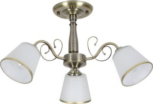 Lampa wisząca Candellux Losanna Lampa Wisząca Patynowy 3X40W E14 Klosz Biały Z Obwódką 1