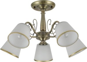 Lampa wisząca Candellux Losanna Lampa Wisząca Patynowy 5X40W E14 Klosz Biały Z Obwódką 1