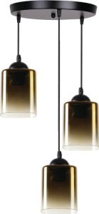 Lampa wisząca Candellux Serena Lampa Wisząca Talerz Czarny 3X40 E27 Klosz Złoty 1