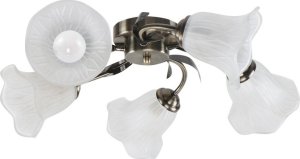 Lampa sufitowa Candellux Antiqa Lampa Sufitowa Patynowy 5X40 E27 Klosz Biały 1