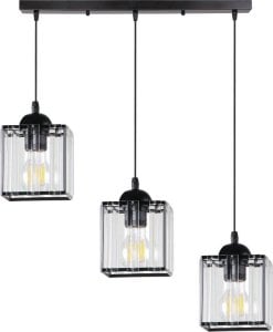 Lampa wisząca Candellux Glassia Lampa Wisząca Czarny 3X40 E27 Klosz Czarny+Kryształy Bezbarwne 1