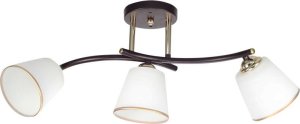 Lampa sufitowa Candellux Greco Lampa Sufitowa Brunatny+Złoty 3X40 E27 Klosz Biały 1