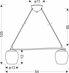 Lampa wisząca Candellux Serano lampa wisząca patynowy 2x60W E27 klosz kremowy 1