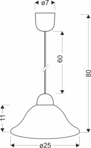 Lampa wisząca Candellux LENIS lampa wisząca czarny 1x60W E27 klosz biały 1