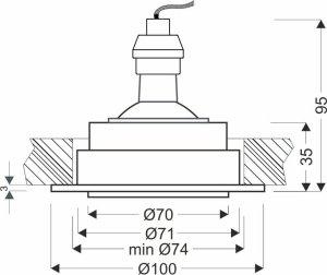 Candellux UM-10 WH GU10 10W oprawa stropowa uchylna podtynkowa biała 1