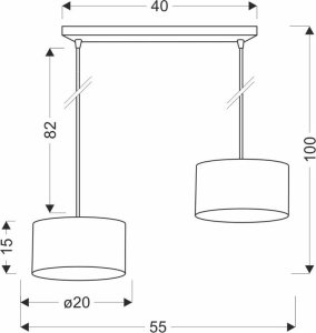 Lampa wisząca Candellux PANDY lampa wisząca czarny 2x40W E27 abażur szary+złoty 1