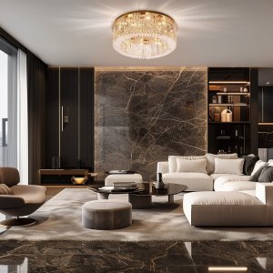 Lampa sufitowa Candellux MARANGA lampa sufitowa plafon złoty 10x10W E14 kryształy bezbarwne 18-33345 4