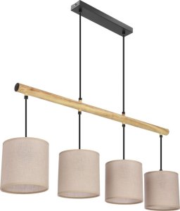 Lampa wisząca Candellux Combi lampa wisząca czarny 4x60W E27 abażur beżowy 1