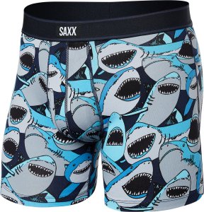 SAXX Bokserki męskie SAXX DAYTRIPPER Boxer Brief  Fly Rekiny - granatowe M 1