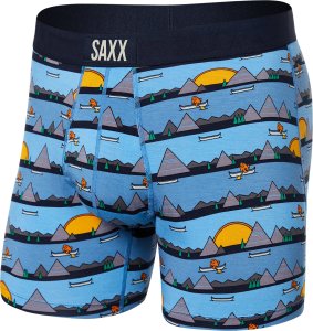 SAXX Bokserki męskie SAXX ULTRA Boxer Brief Leniwa rzeka - niebieskie S 1