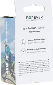 Forever Outdoor Regulowany uchwyt rowerowy aluminionwy BH-300 Forever Outdoor czarny 4