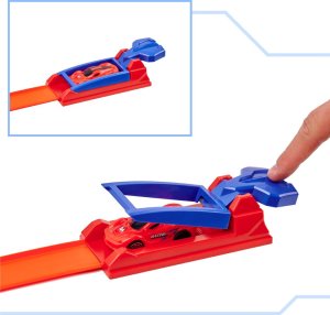 KIK Tor samochodowy szybki wyrzutnia pętla skocznia z tarczą licznikiem 2 autka 6