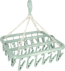 KIK Wieszak suszarka na pranie na skarpetki bieliznę 32 klamerki niebieski 3