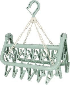 KIK Wieszak suszarka na pranie na skarpetki bieliznę 32 klamerki niebieski 4