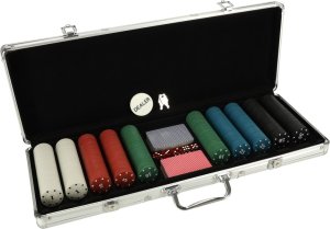 KIK Poker zestaw do gry w walizce 500 żetonów 2 talie kart 2